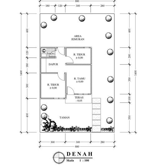 Surya mandiri teropong v tahap 2 denah RSH 36/108 m2 subsidi
